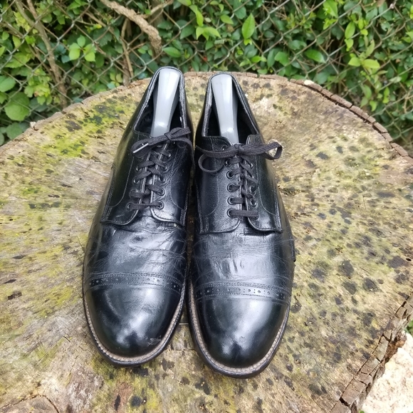 Vintage STACY ADAMS Cap Toe Leather Dress Shoes - Picture 9 of 9
